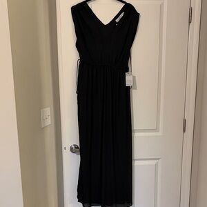 Astr Black V-Neck Sleeveless Maxi Dress
